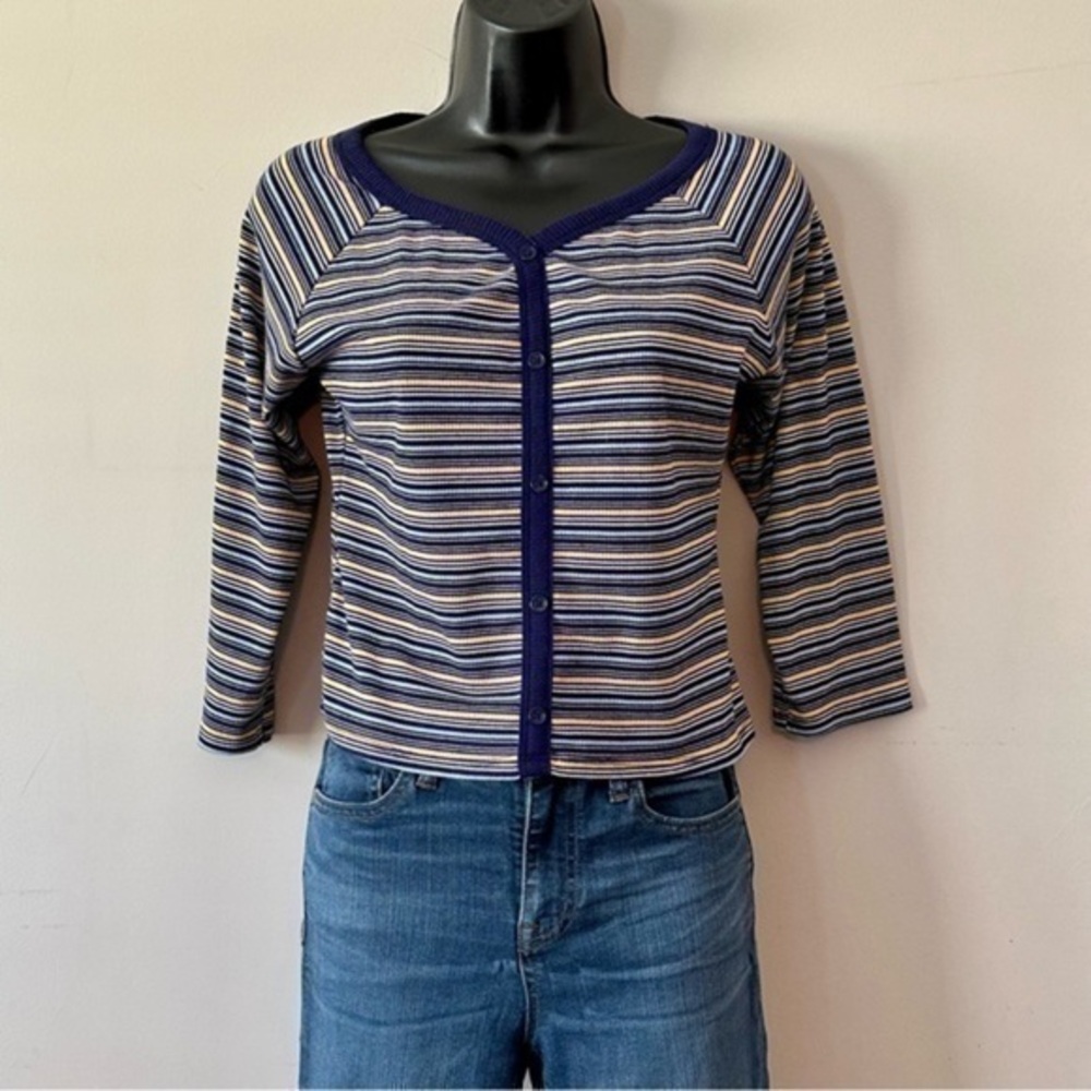 🔴y2k striped cropped tees almost famous size large